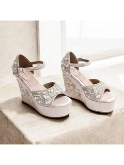 THE ALTER - Azira Ivory Embellished Wedges