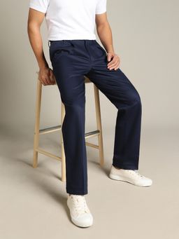 Dockers - Men Blue Mid Rise Classic Pleated Fit Trousers