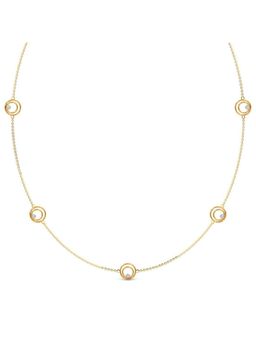 Candere by Kalyan Jewellers - 14K 585 Yellow Gold BIS Hallmark and Cubic Zirconia Necklace for Women