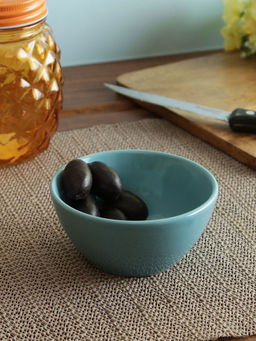 HomeTown - Ceramic Curry Bowl 4 Inch in Blue Colour