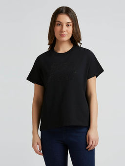 Pepe Jeans - Black Embellished Short Sleeve T-Shirt