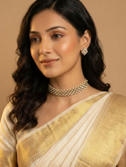 PAYA - Kundan and Pearl Choker Necklace Set