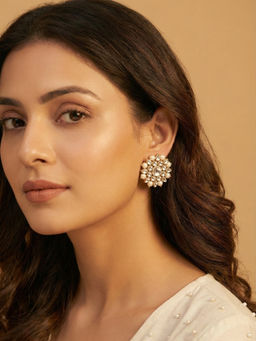 PAYA - Kundan and Pearl Big Round Studs