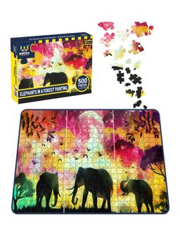 Webby - Elephants in a Forest Painting Jigsaw Puzzle - 500 Pieces