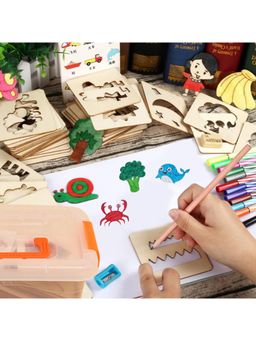 Webby - DIY Art & Craft Kit - Creative Drawing Wooden Toy Kit - 48 Pcs