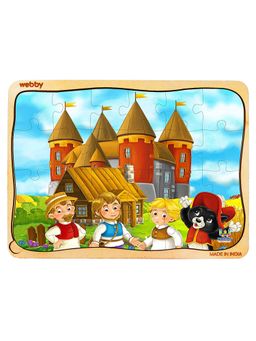 Webby - Medieval Castle Wooden Jigsaw Puzzle - 24 Pcs - Multi-Color