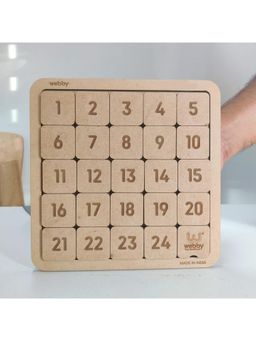 Webby - Counting Number Slide Game - Brain Teaser Wooden Puzzle - 25 Pieces