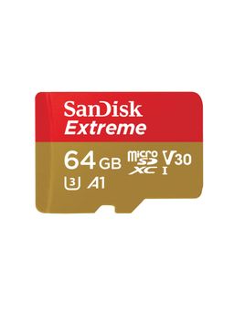 SanDisk - Extreme uSD,Memory Card 160MB/s R, 90MB/s W, U3,V30,A2, 64GB, for 4K on Smartphone, Action Cams, Drones