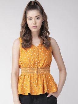 Twenty Dresses by Nykaa Fashion - Mustard You Got Cute Florals Top