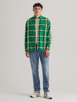 GANT - Men Green Checked Regular Fit Shirt