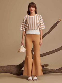 Kazo - Beige Stripes Top