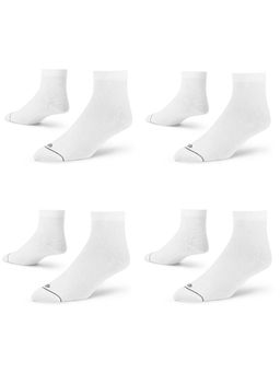 Dynamocks - Women Cotton Ankle Length Socks - White ( Pack of 4)
