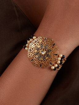Azai by Nykaa Fashion - Elegant Festive Black and Gold Bracelet