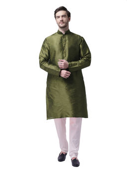 SG LEMAN - Mehendi Kurta with Pyjama for Men (Set of 2)