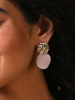 Sohi - Purple Gold Plated Drop Earrings