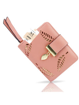 NFI Essentials - Pu Leather Mini Clutch Wallet|Leaf Bi-Fold Card Holder|Purse Clutch Wallet (One Size)