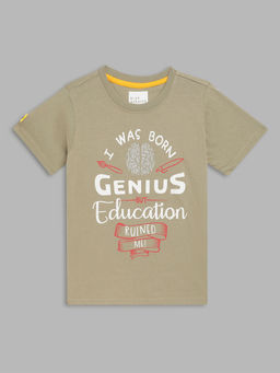 Blue Giraffe - Boys Olive Printed T-Shirt