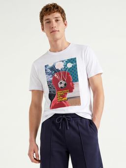 United Colors of Benetton - Relaxed Fit Round Neck Graphic Print Fifa Cancha T-shirt