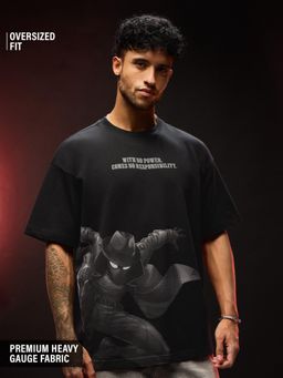 The Souled Store - Official Marvel Spider-Man Noir Men Oversized T-shirt