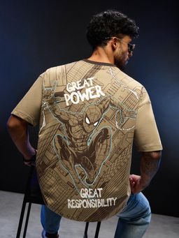 The Souled Store - Official Spider-Man Great Power Men Oversized T-Shirt