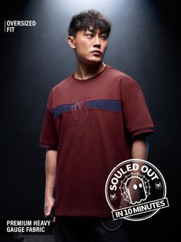 The Souled Store - Official Marvel Spider-Man Red Horizon Men Oversized T-Shirt