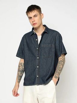 GAP - Men'S Half Sleeve Spread Collar Denim Shirt