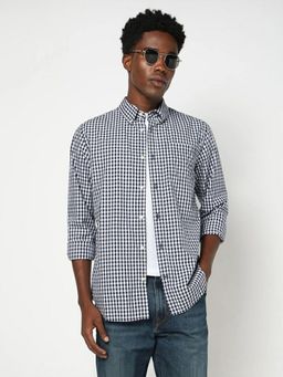 GAP - Men'S Checks Print Spread Collar Full Sleeve Shirt