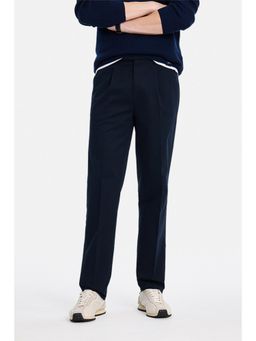 Snitch - Navy Blue Plain Regular Chinos for Men