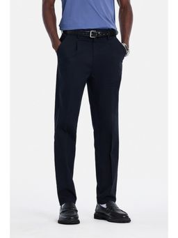 Snitch - Navy Blue Plain Regular Chinos for Men