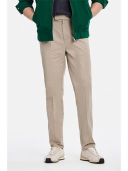 Snitch - Beige Plain Regular Chinos for Men