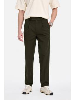 Snitch - Olive Plain Regular Chinos for Men