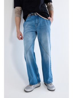 Snitch - Light Blue Washed Straight Casual Jeans for Men