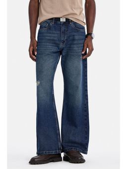 Snitch - Indigo Light Distressed Flared Casual Jeans for Men