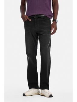 Snitch - Black Washed Straight Casual Jeans for Men