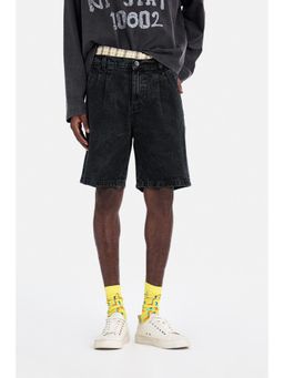 Snitch - Grey Washed Regular Casual Shorts for Men