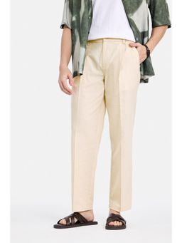 Snitch - Beige Textured Straight Trouser for Men