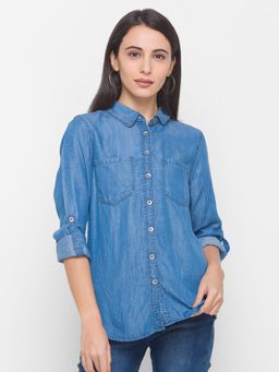 Globus - Blue Solid Shirt