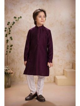 Lagorii - Classic Wine Kurta with Pyjama