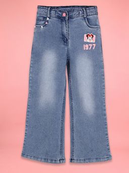 Cutecumber - Gilrs Wide Leg Blue Jeans