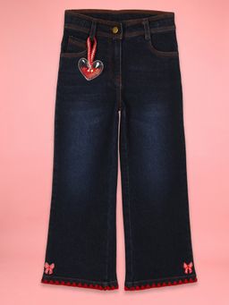 Cutecumber - Gilrs Wide Leg Blue Jeans