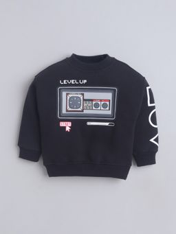 Little Kangaroos - Boys Round Neck Black Sweatshirt