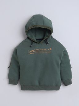 Little Kangaroos - Boys Hooded Olive Sweatshirt