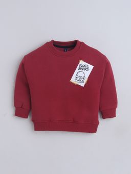 Little Kangaroos - Boys Round Neck Red Sweatshirt