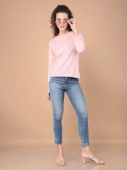 CRIMSOUNE CLUB - Women Blue Crop Length T-Shirt