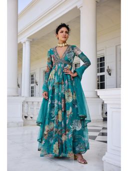 KALISTA - Teal Anarkali with Dupatta