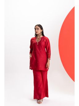 EESHA GUPTA - Red Festive Co-Ord Set