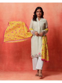 Shetab Kazmi - Elara Sage Green Kurta with Pant and Dupatta