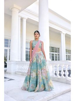 KALISTA - Blue Lehenga with Blouse and Dupatta