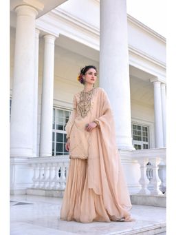 KALISTA - Beige Kurti with Sharara and Dupatta