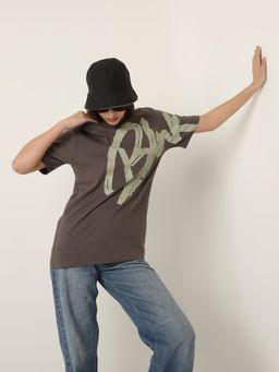 BLNK - Relaxed Fit: Graphic Print T-Shirt Brown